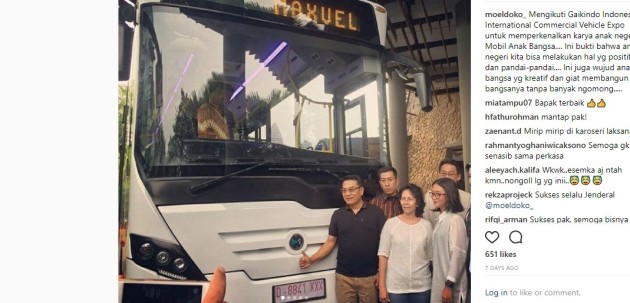 Foto - Bus Listrik Jenderal (Purn) Moeldoko Tampil di GIICOMVEC 2018