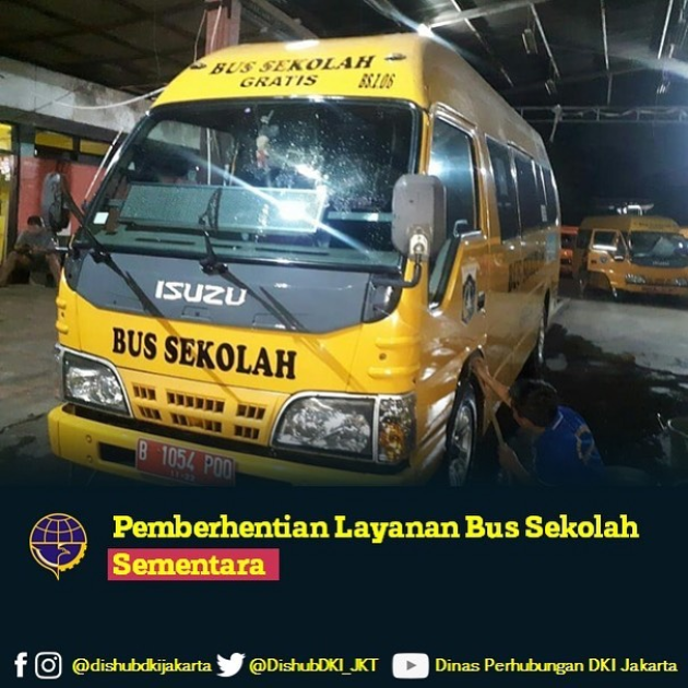 Foto - Imbas COVID-19, Bus Sekolah DKI Libur Dua Minggu.