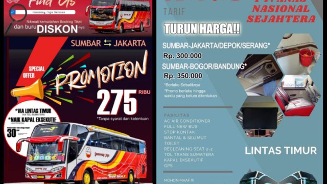Perang Tarif Bus Jakarta-Padang, Ini Daftar Harganya