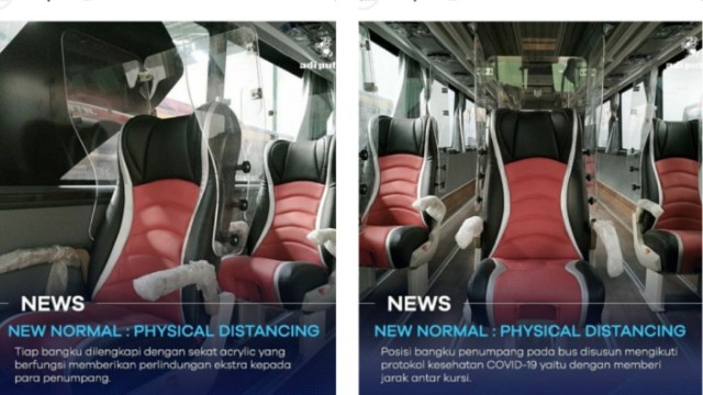 Adi Putro Kembangkan Bus Social Distancing Bersekat