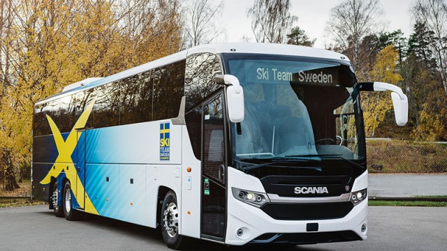 Bus Scania Tim Ski Swedia, Punya Fitur Solar Panel