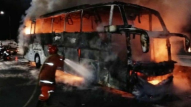 Lagi, Kasus Bus Terbakar Kini Milik PO Sinar Jaya